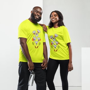 Cute Badminton Shuttle Print – Unisex Matching Couples Sports Top for Badminton lovers!