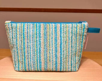 Kosmetiktasche "Frottee", grün/blau (Gr.M)