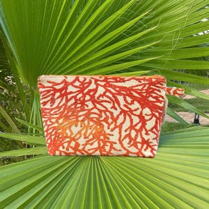 Kosmetiktasche "Korallen", (orange/rot, Gr.M)