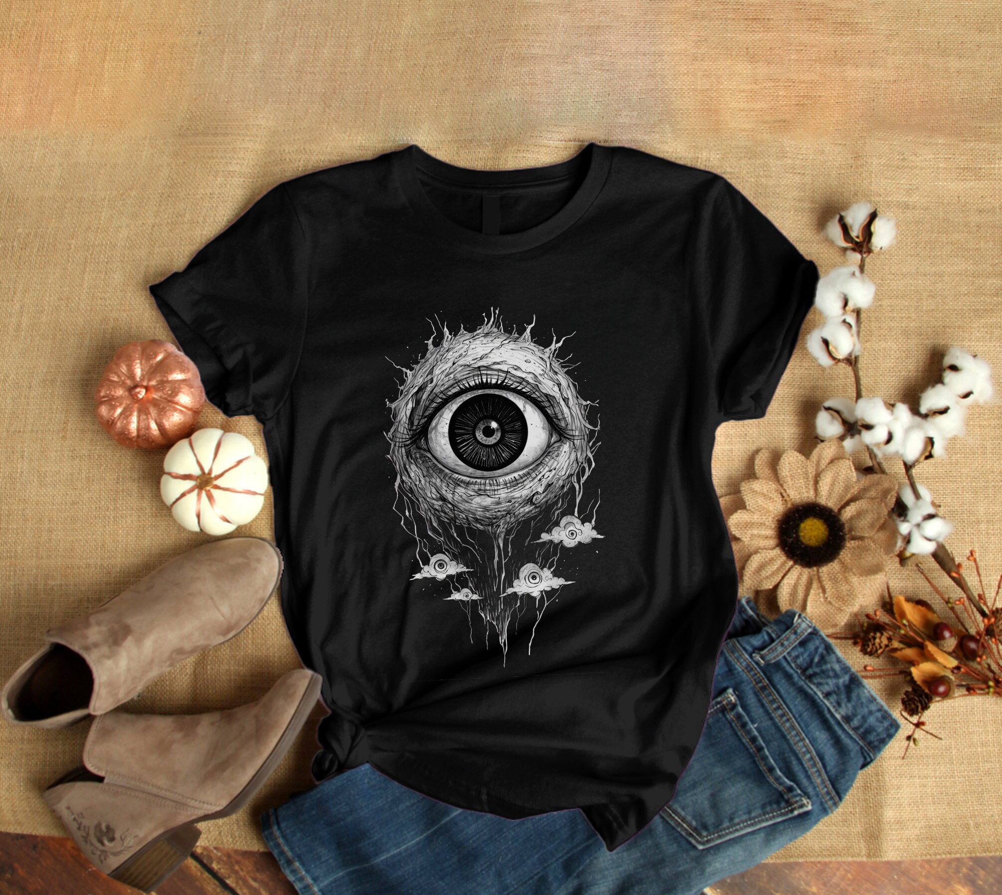 Weirdcore Eyeball T-shirt, Dreamcore Aesthetic, Grunge Clothing, Edgy ...