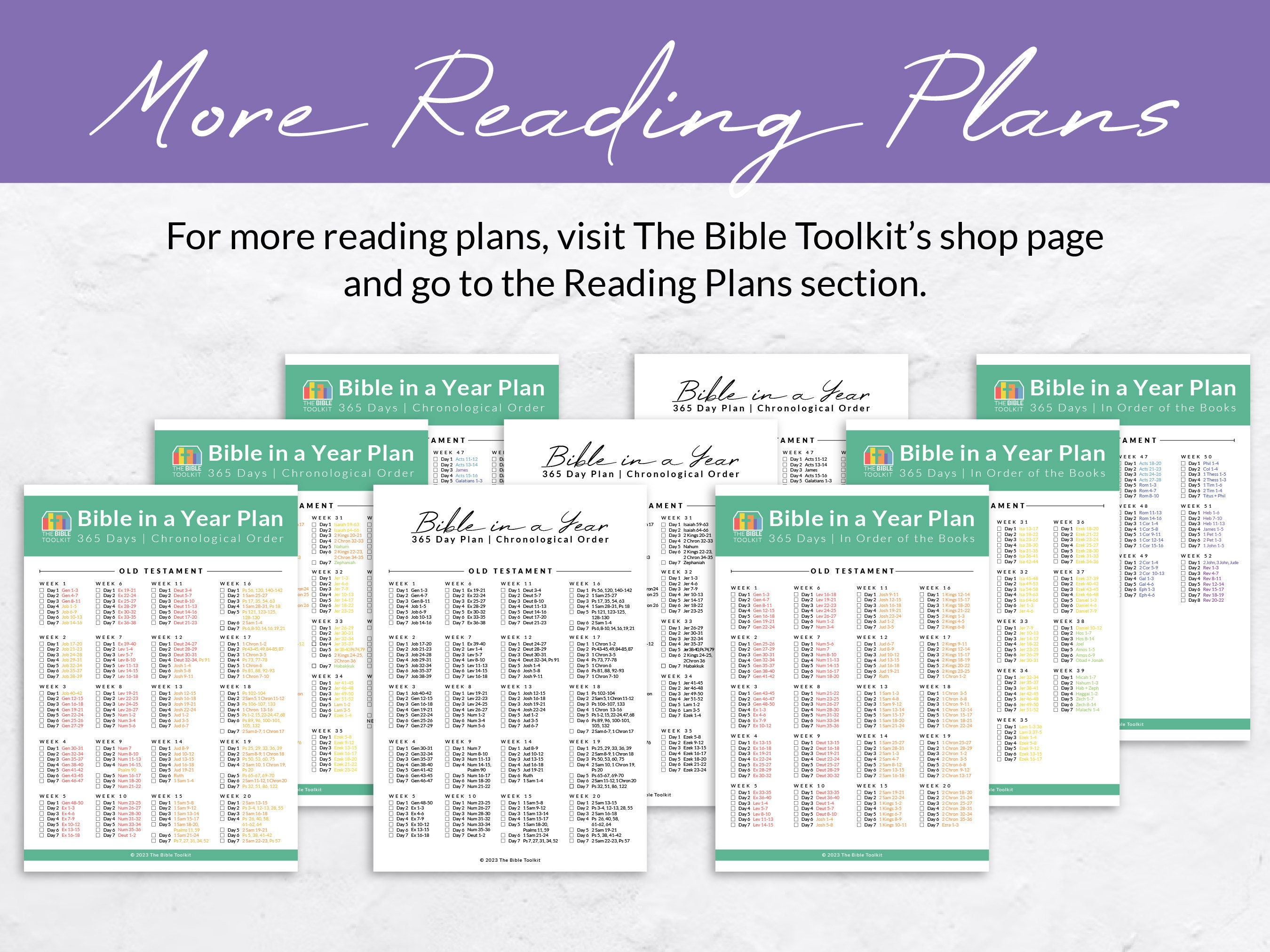 Bible in a Year Reading Plan Books Order Undated, Printable Scripture ...