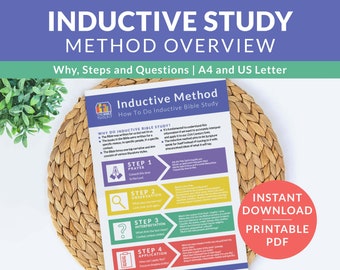 Inductive bible study overview, Christian inductive method, study guide bible beginner resources scripture study worksheet bible digital pdf