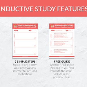 Inductive Bible Study Worksheet Template Bundle, Printable Bible Study ...
