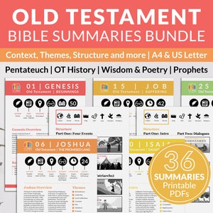Old Testament Bible Book Summaries Bundle, Fun Christian Resources ...
