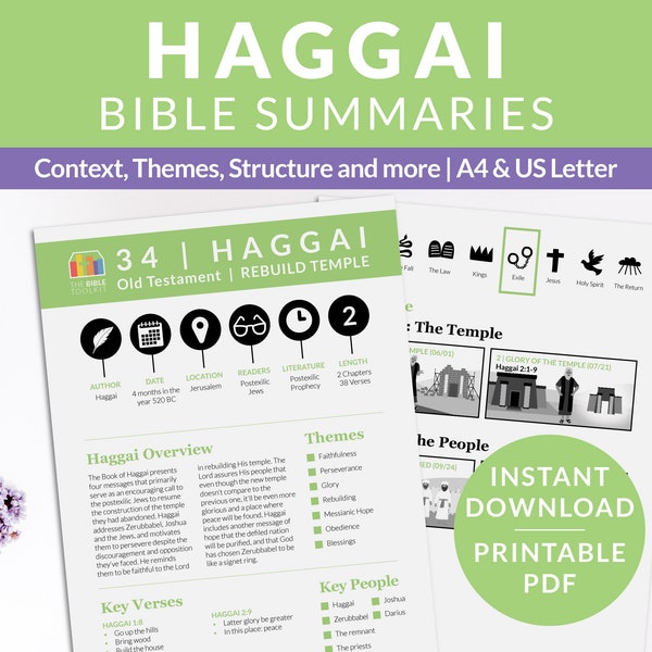 Haggai Bible study guide, Printable Scripture notes, Old Testament summary, Bible breakdown, Ministry tool, Christian devotional resource