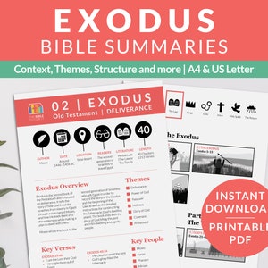 Exodus Printable Bible Cheat Sheets, Old Testament Breakdowns Books of ...