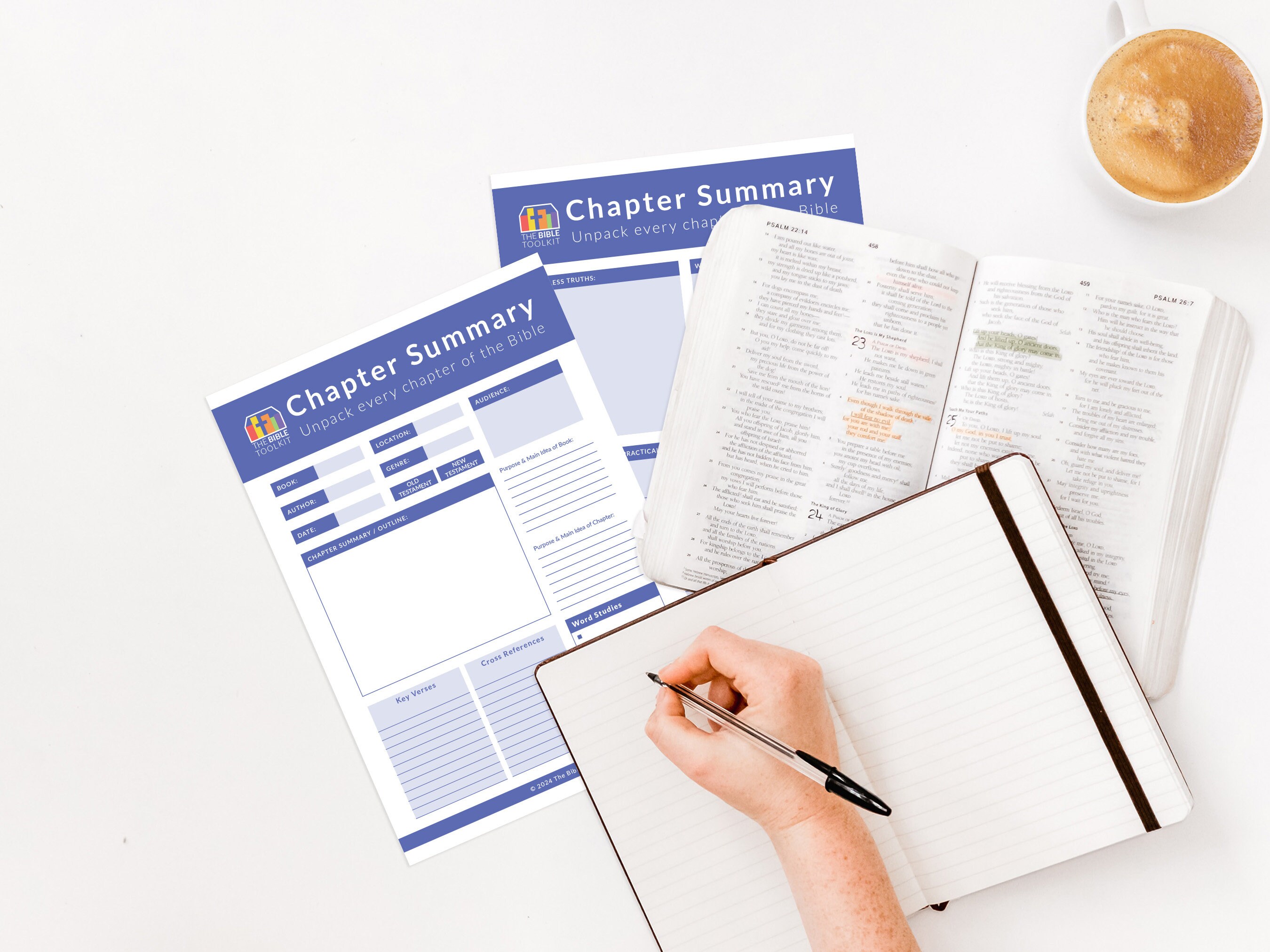 Chapter Summary Bible Study Template Bundle, Scripture Writing ...