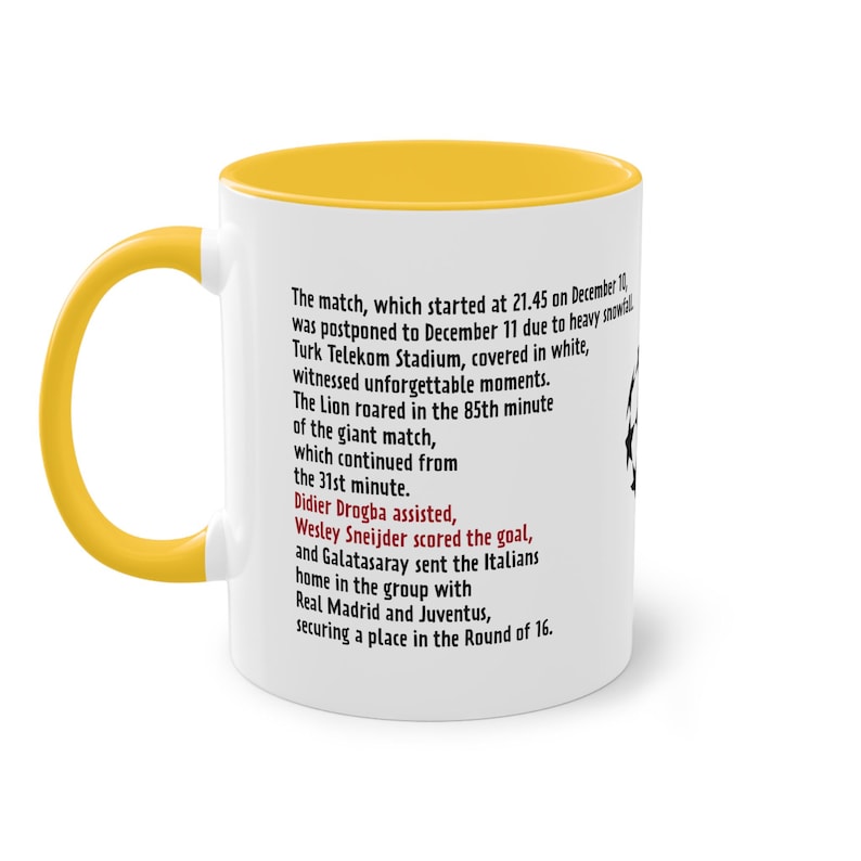 Galatasaray, Didier Drogba, Wesley Sneijder Coffee Cup, Galatasaray 5 star logo coffee mug, Gala Coffee Mug, Gift for Fans, Husband, Wife Bild 7
