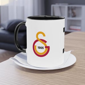 Galatasaray Coffee Mug, Hagi Coffee Mug, Gheorghe Hagi Coffee Cup, Two-Tone Coffee Mug, Gift For Gala Fans, Husband, Wife, Child, Birthday image 2