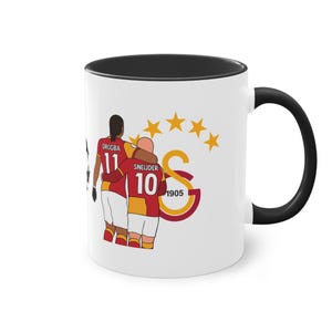 Galatasaray, Didier Drogba, Wesley Sneijder Coffee Cup, Galatasaray 5 star logo coffee mug, Gala Coffee Mug, Gift for Fans, Husband, Wife Black