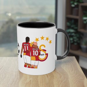 Galatasaray, Didier Drogba, Wesley Sneijder Coffee Cup, Galatasaray 5 star logo coffee mug, Gala Coffee Mug, Gift for Fans, Husband, Wife Bild 1
