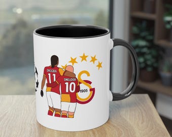 Galatasaray, Didier Drogba, Wesley Sneijder Coffee Cup, Galatasaray 5 star logo coffee mug, Gala Coffee Mug, Gift for Fans, Husband, Wife