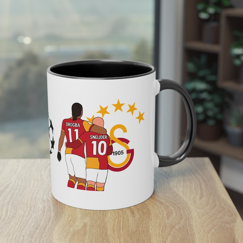 Galatasaray, Didier Drogba, Wesley Sneijder Coffee Cup, Galatasaray 5 star logo coffee mug, Gala Coffee Mug, Gift for Fans, Husband, Wife Bild 1