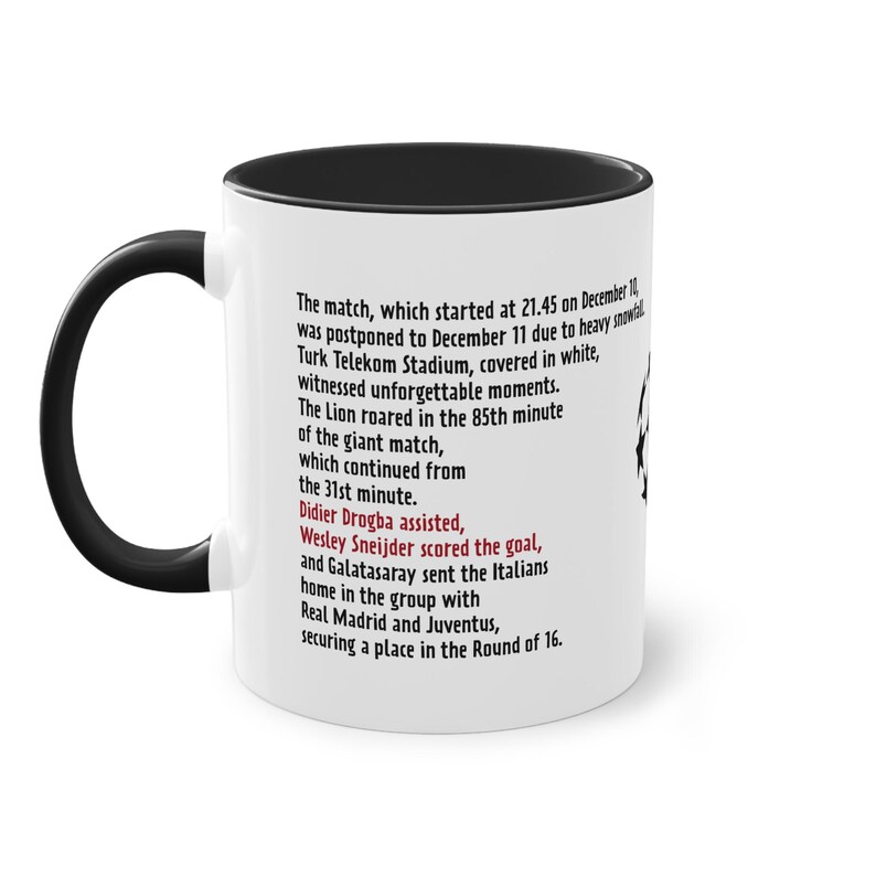 Galatasaray, Didier Drogba, Wesley Sneijder Coffee Cup, Galatasaray 5 star logo coffee mug, Gala Coffee Mug, Gift for Fans, Husband, Wife Bild 2
