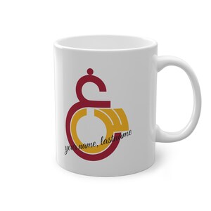 Personlig Galatasaray-kaffemugg, Anpassad mugg, Gåva till pojkvän, Individuell Galatasaray-kaffekopp, Gåva till honom, Standardmugg, 30 cl bild 4
