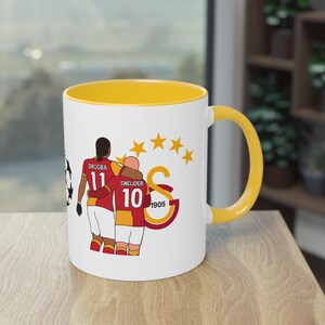 Galatasaray, Didier Drogba, Wesley Sneijder Coffee Cup, Galatasaray 5 star logo coffee mug, Gala Coffee Mug, Gift for Fans, Husband, Wife Bild 6
