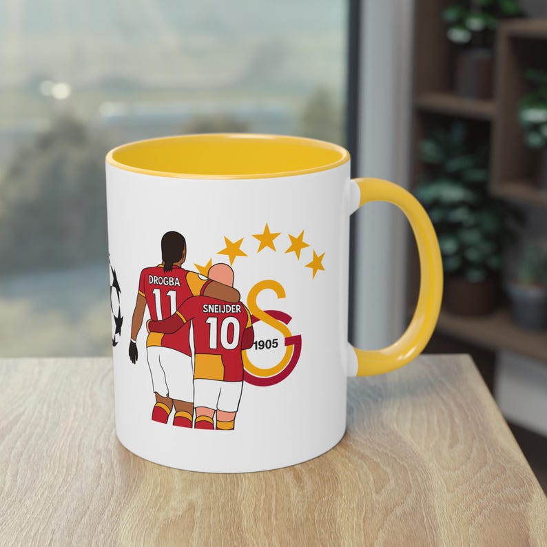 Galatasaray, Didier Drogba, Wesley Sneijder Coffee Cup, Galatasaray 5 star logo coffee mug, Gala Coffee Mug, Gift for Fans, Husband, Wife Bild 6
