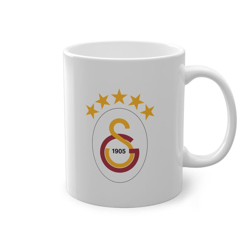 Galatasaray 5-sterren logo mok | Mayislar Bizim | Witte keramische koffiekop | Voetbalcadeau voor hem, haar fan, echtgenoot en vriend | Galatasaray-fans afbeelding 5