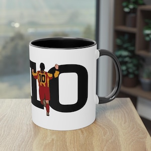 Galatasaray Coffee Mug, Hagi Coffee Mug, Gheorghe Hagi Coffee Cup, Two-Tone Coffee Mug, Gift For Gala Fans, Husband, Wife, Child, Birthday image 1