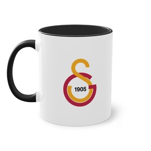 Galatasaray Coffee Mug, Hagi Coffee Mug, Gheorghe Hagi Coffee Cup, Two-Tone Coffee Mug, Gift For Gala Fans, Husband, Wife, Child, Birthday image 5