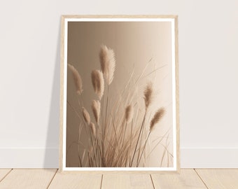 Hazy Reed Photo Print - Botanical Nature Photography Poster  - Relaxing Natural Reeds Photograph Art Print With Optional Frame