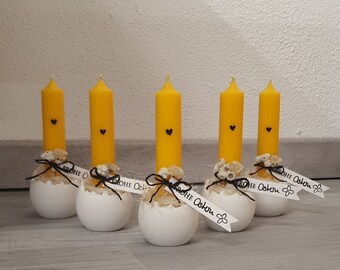 Kerzenhalter Eierschale aus Raysin | Osterdeko | Ostermitbringsel | Tischdeko | Stabkerzenhalter | Kerzenständer | Skandi | Ostern | weiß