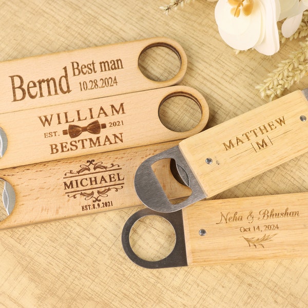 Personalized Wooden Bottle Opener, Wedding Favors, Groomsmen Gifts, Custom Bottle Opener, Perfect Gift for Beer Lovers, Best Gifts