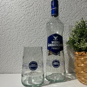 Upcycled Vodka Gorbatschow Glass | Alcohol Gift | Vodka | Mug | Decoration | Drinking Glass | Glass