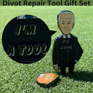 Joe Biden is a Divot Tool Green Repair Ball Marker Gift Set, Unique Golf Accessories, Divot Dummies MAGA