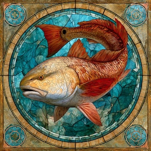 Stained Glass Redfish - Etsy