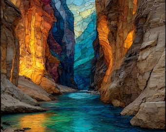 the Zion Narrows Ceramic Tile, Zion National Park Wall Art, Stained Glass Wall Art, Utah National Park Gift, Gift for Zion Park Lover