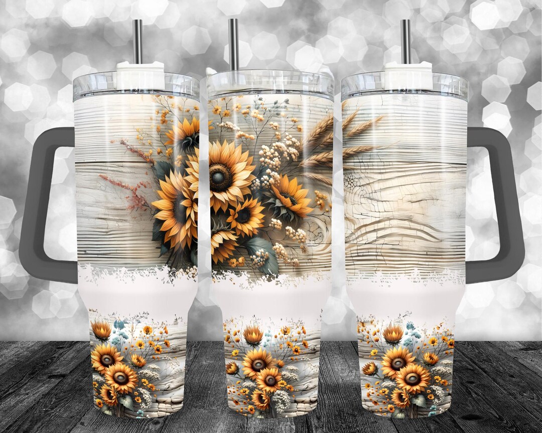 Western Flower 40oz Tumbler Wrap, Rustic Floral Western Southwest 40 Oz ...