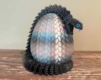 Large Magnetic Egg with 30.75" Bush Viper, 3D Printed, Display, Desk, Fidget 3D Print