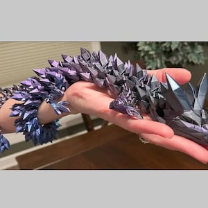 Crystal Dragon by Cinderwing3D, Articulated Dragon, Decorative, 3D Printed, Desk, Display, fidget 3D print