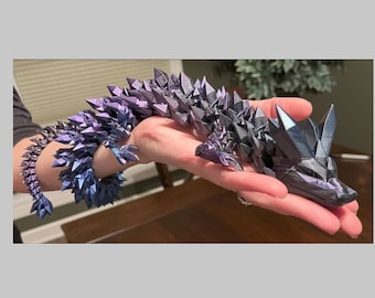 Crystal Dragon by Cinderwing3D, Articulated Dragon, Decorative, 3D Printed, Desk, Display, fidget 3D print