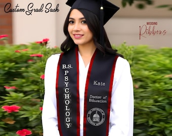 Graduation Stole Custom | Custom Pageant Sash | Embroidery Graduation Stole | Custom Personalize Stole | Custom Text Stole | Graduation Sash