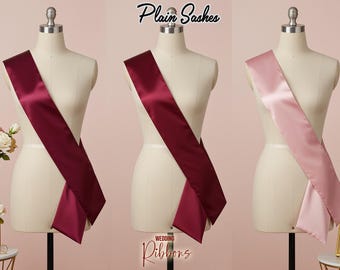 Blank Satin Sash Plain Sash Ready to Customize Sash Blank Sash Pack of 10, 25, 50, 100 Wedding Gifts Decorate Sash Plain Cheer Sash