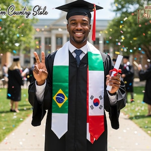 Country Flag Graduation Stoles - Mixed & Match Flag Stole - Your Graduation Gift Idea - Grad Stole - Graduation Sash -Unique Graduation Sash