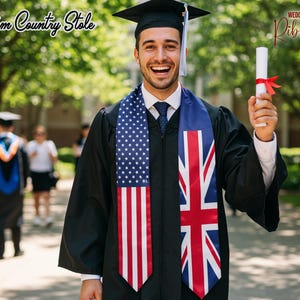 Grad Stole - Country Flag Graduation Stoles - Mixed & Match Flag Stole - Your Graduation Gift Idea - Graduation Sash -Unique Graduation Sash