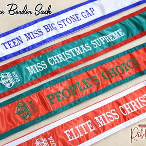 Personalized Border Sash Lace Sash Custom Border Lace Sash Customized Lace Sash Custom Lace Sash Customize Sash Bridesmaid Sash
