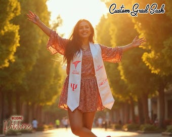 Personalized Graduation Sash Class of 2025 Customized Text Stole Graduation Party modern graduation stole handmade sash Graduation Stole