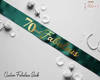 Fabulous Satin Sash – Glitter Glam Party Sash, Birthday Queen Sash, Custom Text Sash, Pageant-Style Sash, Party Prop, Photo Shoot Sash