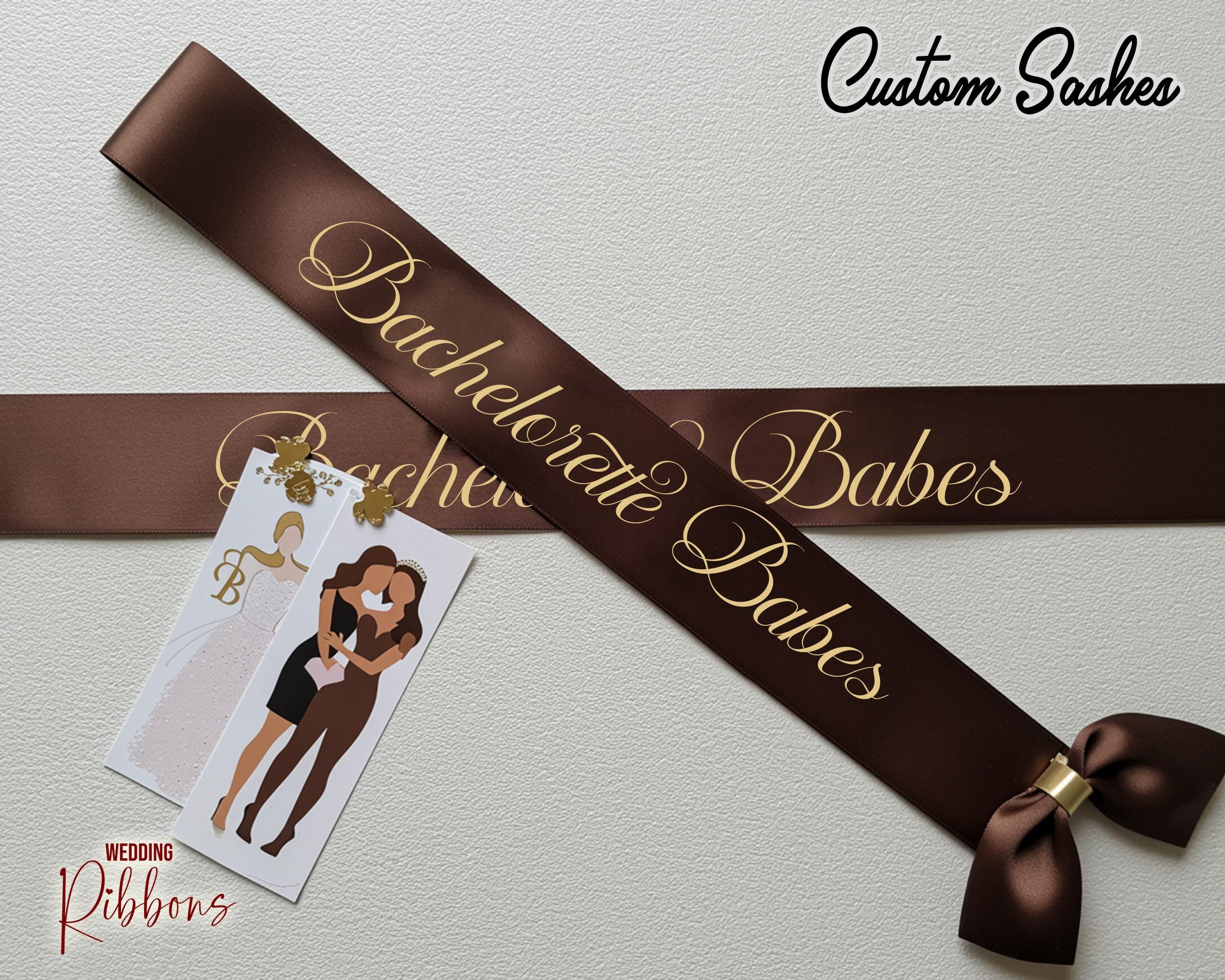 Brown Color Sash Personalized Brown Bridal Sash - Wedding Sash - Custom Bride to be Sash - Bachelorette Sash - Mother of the Bride Sash