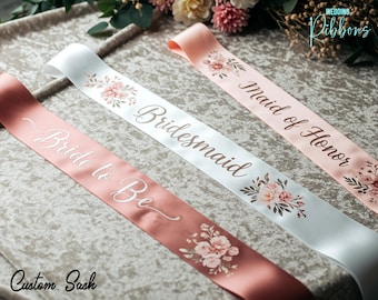 Custom Bride-to-Be Sash | Bridal Party Satin Sashes | Wedding Gift , Bachelorette Party, Hen Party Sash | Custom Text Sash | Bridesmaid Gift