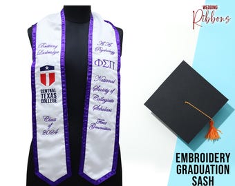 Personalized Embroidery Graduation Stole Nursing Stole Custom Text Stole Custom Graduation Stole Pageant Sash Graduation Sash