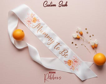Personalized Mummy-to-Be Sash Custom Baby Shower Sash Pregnancy Announcement Sash Gender Reveal Party Sash New Mom Gift Maternity Photo Prop