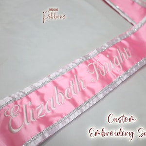 Faja de encaje bordada personalizada Faja de encaje personalizada Faja de encaje Faja personalizada Faja de dama de honor Faja de encaje nupcial personalizada Faja con borde personalizado