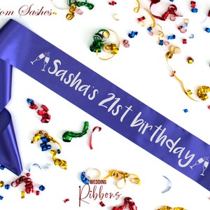 Personalized 21st Birthday Sash -21st Party Sash -21st Sash -21st Party Sash -Twenty-one 21st Birthday Gift for Her 21st Birthday Gift