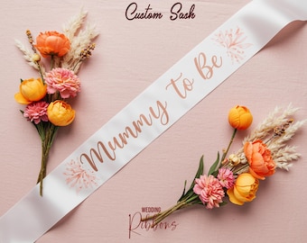 Custom Baby Shower Sash Personalized Mummy-to-Be Sash Pregnancy Announcement Sash Gender Reveal Party Sash New Mom Gift Maternity Photo Prop