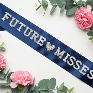 Bridal Sash with Pearl Lettering & Heart Accents Personalized Satin Sash for Wedding or Bachelorette Party Bride to Be Sash Hen Party Gift